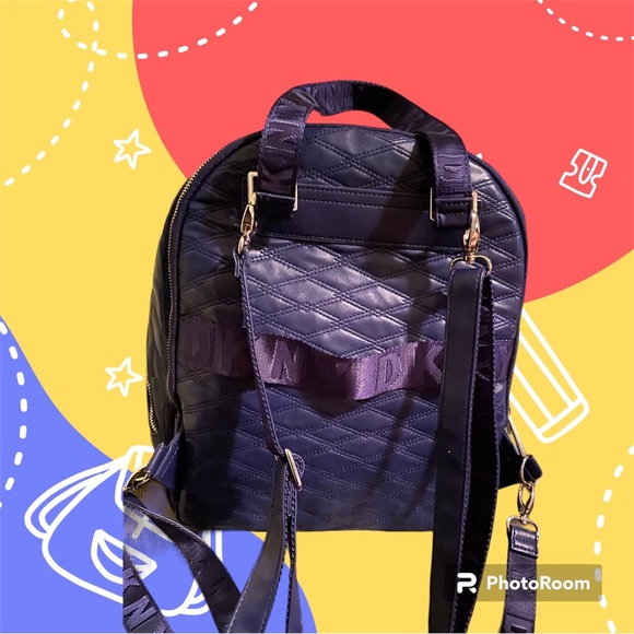 DKNY NWOT Blue Leather backpack - Picture 2 of 6